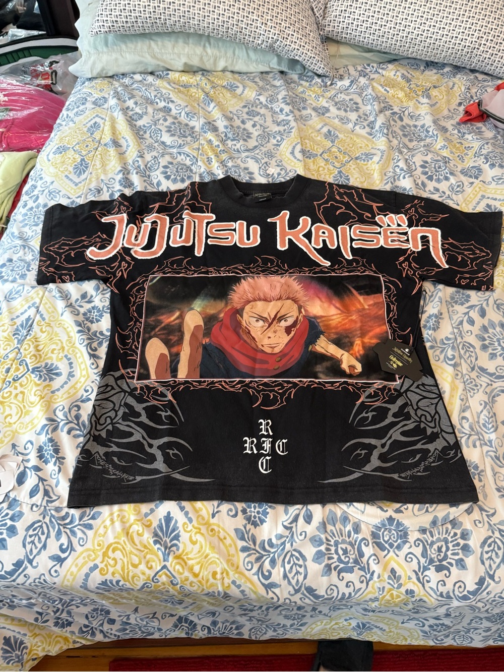 Civil Regime Wrath Of Itadon Jujutsu Kaisen Black Graphic Mens Short Sleeve Tee